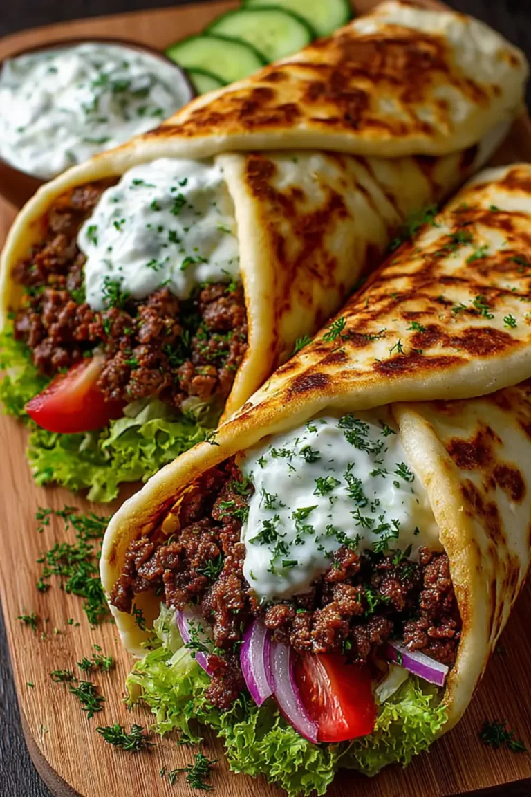Greek beef wraps