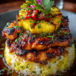 Hawaiian Huli Huli Chicken Stack