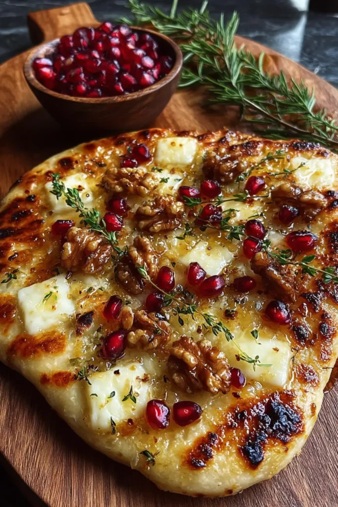pomegranate brie flatbread