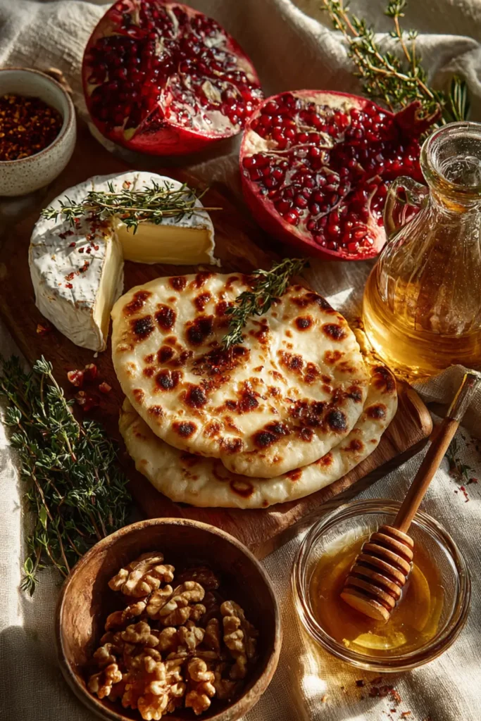 pomegranate brie flatbread