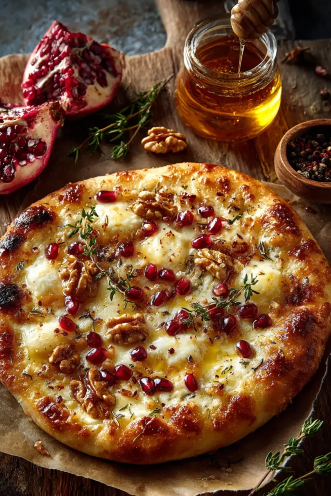 pomegranate brie flatbread