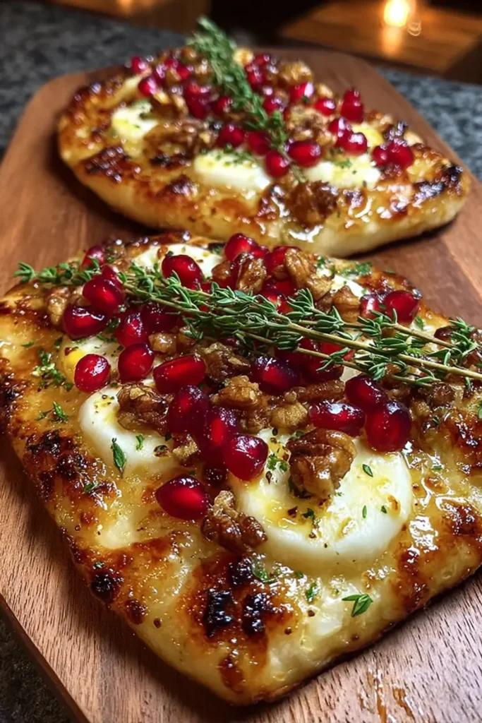 pomegranate brie flatbread