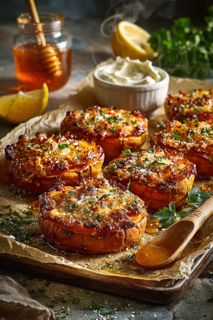smashed sweet potatoes