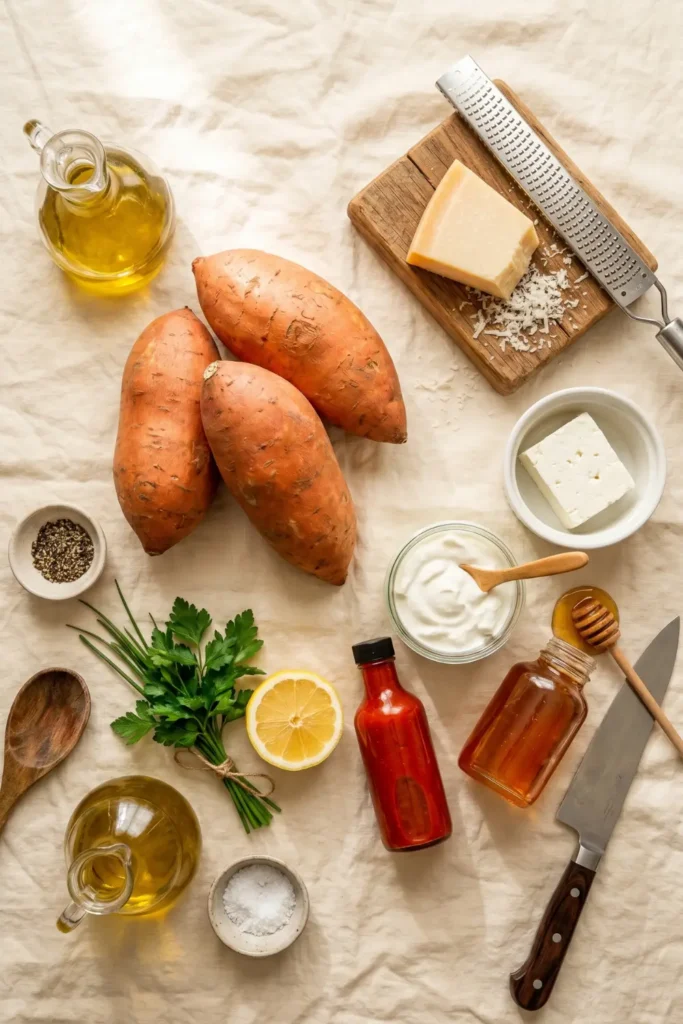 smashed sweet potatoes
