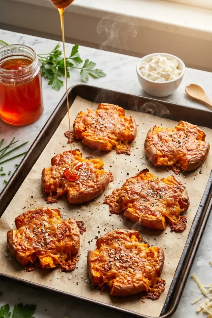 smashed sweet potatoes