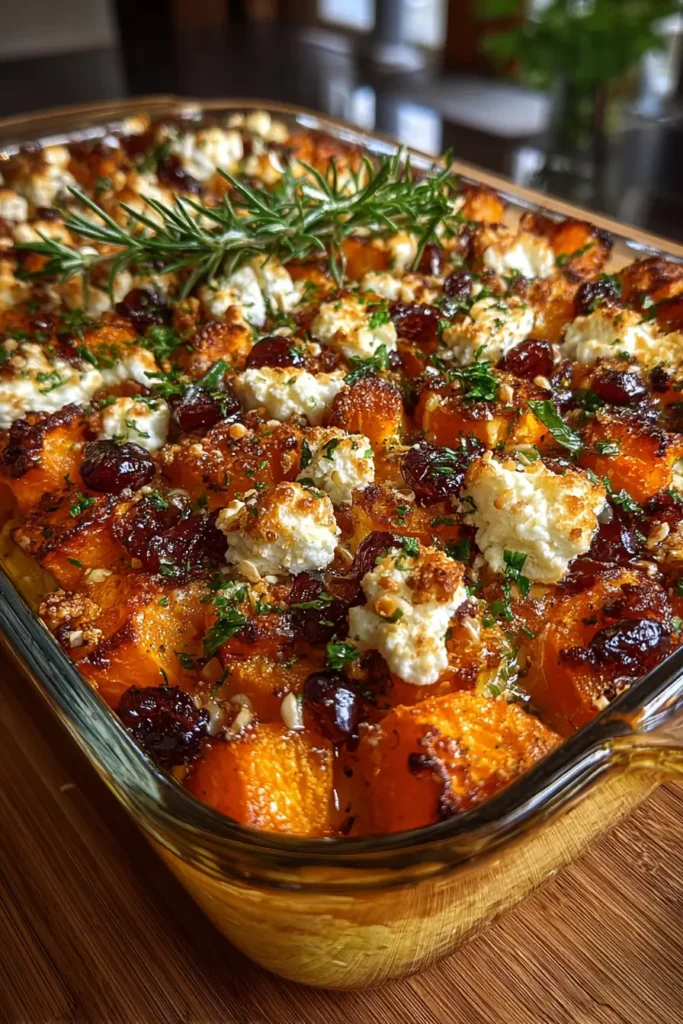 roasted pumpkin and sweet potato bake