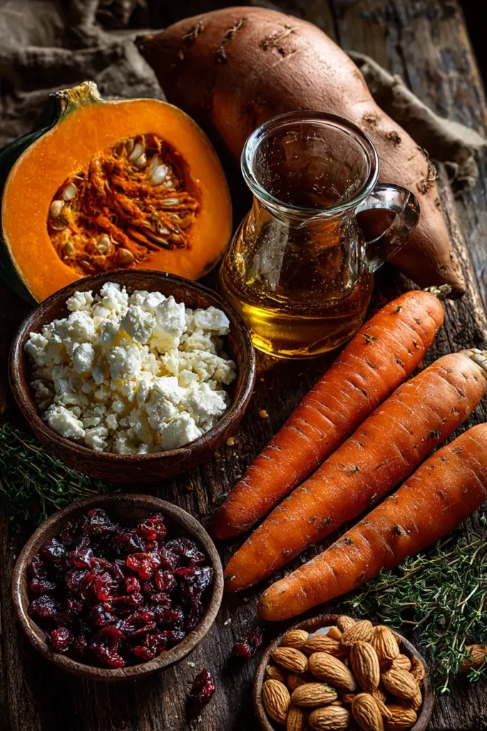 roasted pumpkin and sweet potato bake