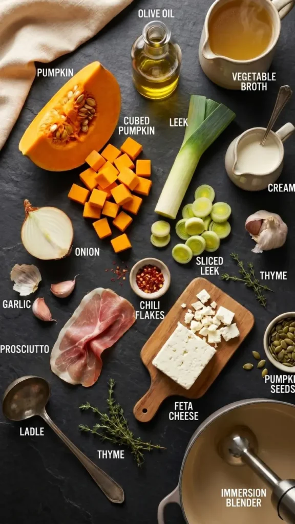 roasted pumpkin leek soup