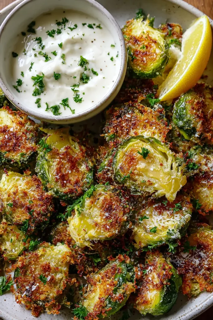 smashed brussels sprouts with parmesan