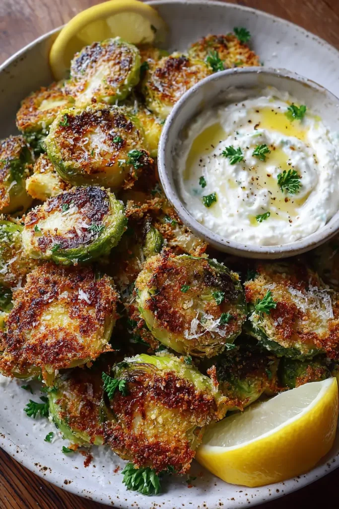 smashed brussels sprouts with parmesan