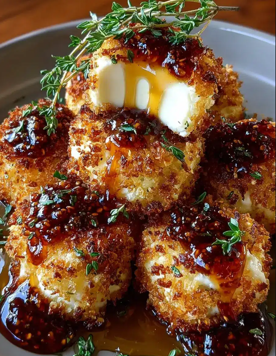 Almond-Crusted Brie Bites with Fig Honey Glaze