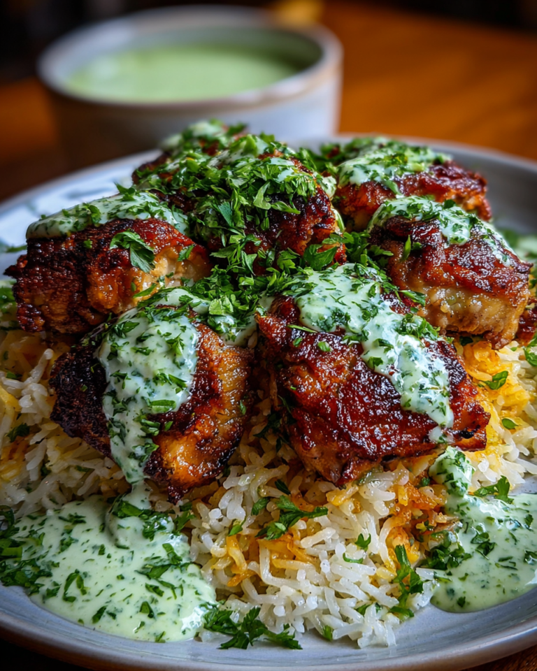 Peruvian Chicken and Rice with Green Sauce