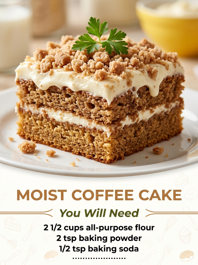Moist Coffee Cake – Soft, Buttery and Cinnamon-Spiced