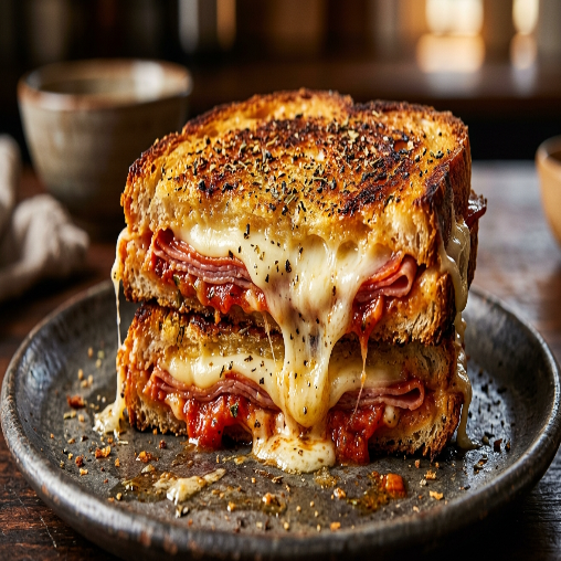  Ultimate Pepperoni Pizza Grilled Cheese