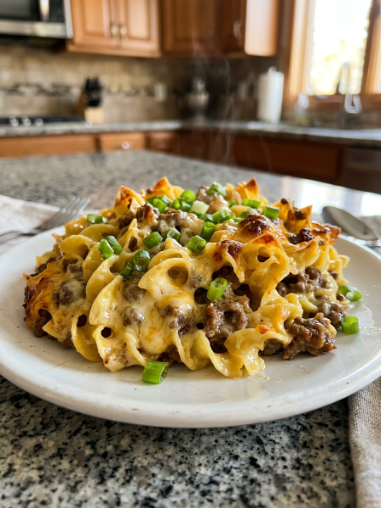 One Pot Ground Beef Egg Noodles