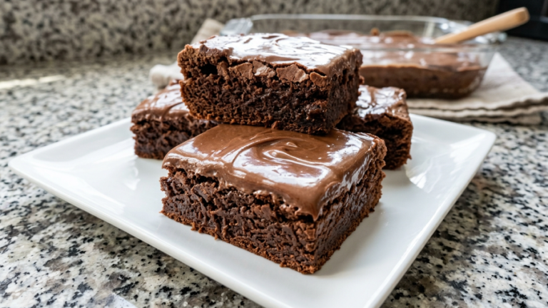 Classic Lunch Lady Brownies with Cocoa Powder