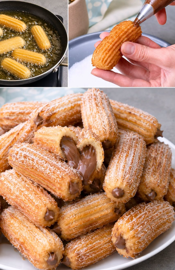 Hazelnut Cream Stuffed Churros: An Indulgent Twist on a Classic