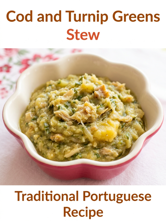 Traditional Portuguese Cod and Turnip Tops Açorda