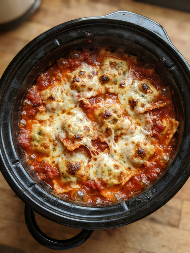 3-Ingredient Slow Cooker Cheese Ravioli