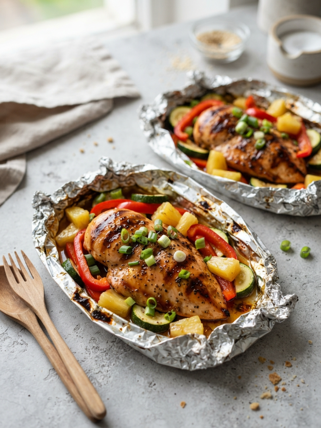 Teriyaki Chicken & Pineapple Foil Packets