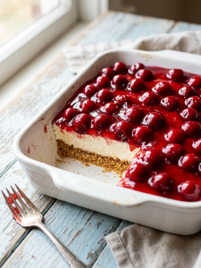 Classic Cherry Delight – A No-Bake Creamy Dessert