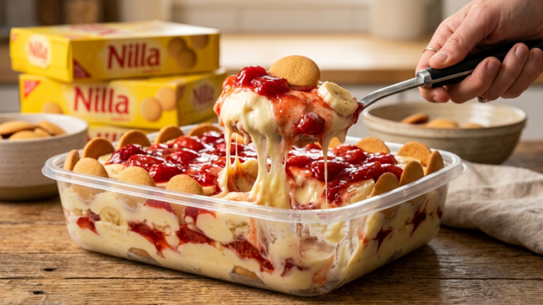 Strawberry Banana Pudding Dessert – Easy Layered Treat