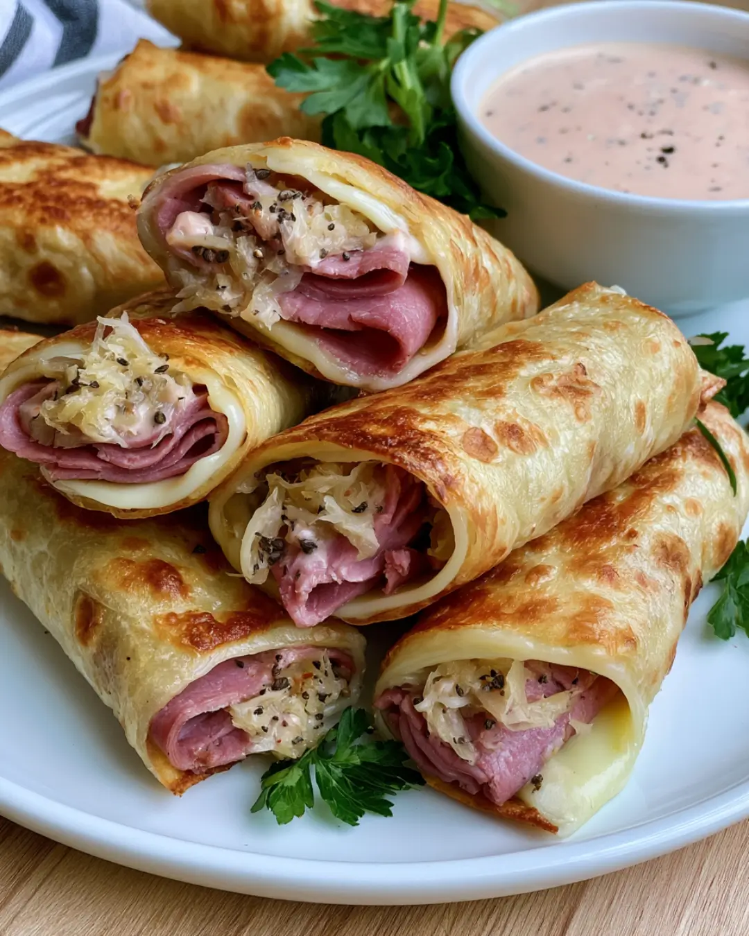 Keto Crispy Reuben Roll-Ups