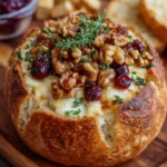 Baked Cranberry Brie Bread Bowl