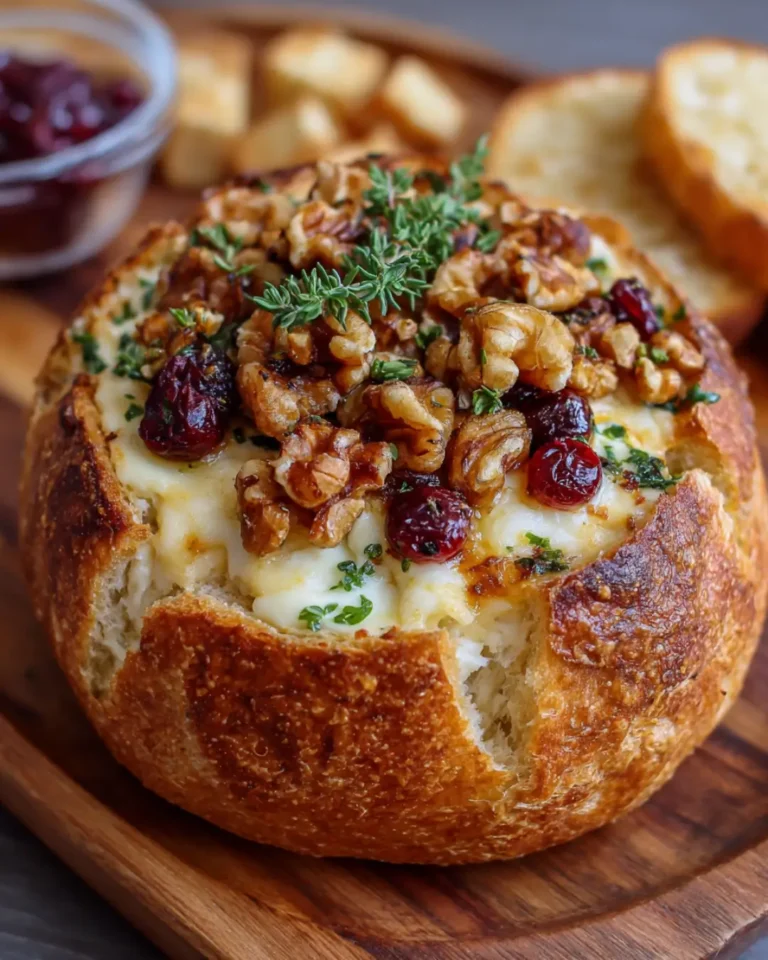 Baked Cranberry Brie Bread Bowl