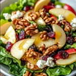 Apple, Cranberry & Walnut Salad with Feta and Honey Lemon Dressing