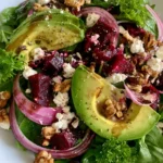Beetroot, Avocado & Feta Salad with Honey-Balsamic Dressing