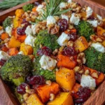Caramelized Butternut Squash, Carrots, Broccoli & Sweet Potato with Feta, Walnuts & Cranberry-Honey Glaze