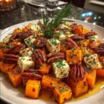 Caramelized Butternut Squash with Brie, Toasted Pecans & Hot Honey Drizzle