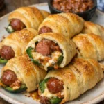 Cheesy Chili Dog Jalapeño Poppers Wrapped in Buttery Crescent Bliss