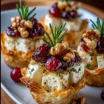 Cranberry Walnut Brie Phyllo Cups