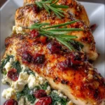 Cranberry & Spinach Stuffed Chicken Breasts with Goat Cheese