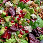 Creamy Avocado, Beetroot & Feta Salad with Toasted Walnuts