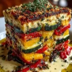 Creamy Mediterranean Vegetable Lasagna Bake