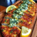 Crispy Baked Hot Honey Lemon Feta Chicken Cutlets with Herb Crust
