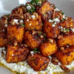 Crispy Butternut Squash with Whipped Feta, Pecans & Hot Honey