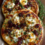 Crispy Flatbread with Brie, Cranberries & Toasted Walnuts
