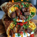 Crispy Mediterranean Beef Flatbread Wrap with Burrata Cream & Chili Honey