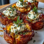 Crispy Smashed Potatoes with Whipped Feta & Chilli Honey