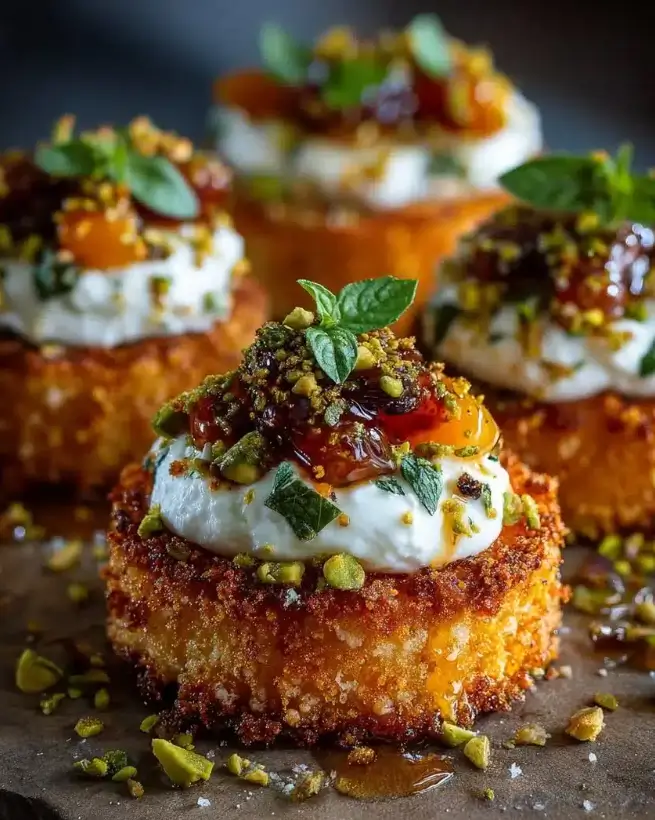 Crispy Sweet Potato Rounds with Whipped Burrata for Lunch