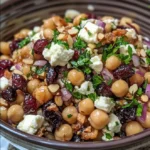 Feta and Cranberry Chickpeas with Lemon Vinaigrette