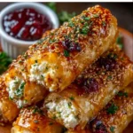 Golden Baked Feta Rolls with Sweet Cranberry Honey