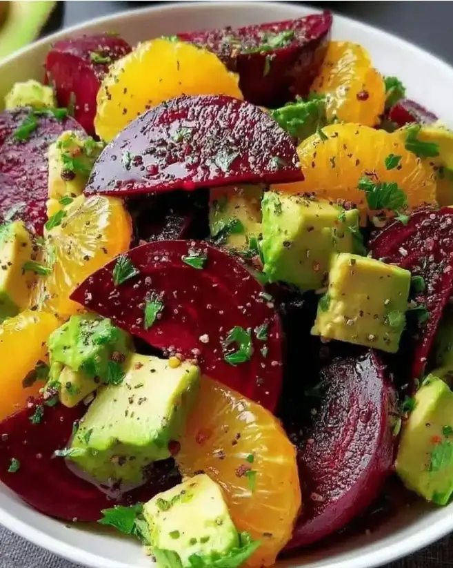 Healthy Citrus Beet & Avocado Dinner Salad