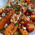 Honey-Roasted Sweet Potato with Feta, Chilli Flakes & Crunchy Walnuts