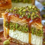 Honeyed Pistachio Baklava Cheesecake