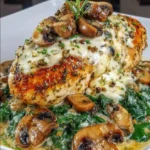 Low-Carb Chicken, Spinach & Mushroom Bake